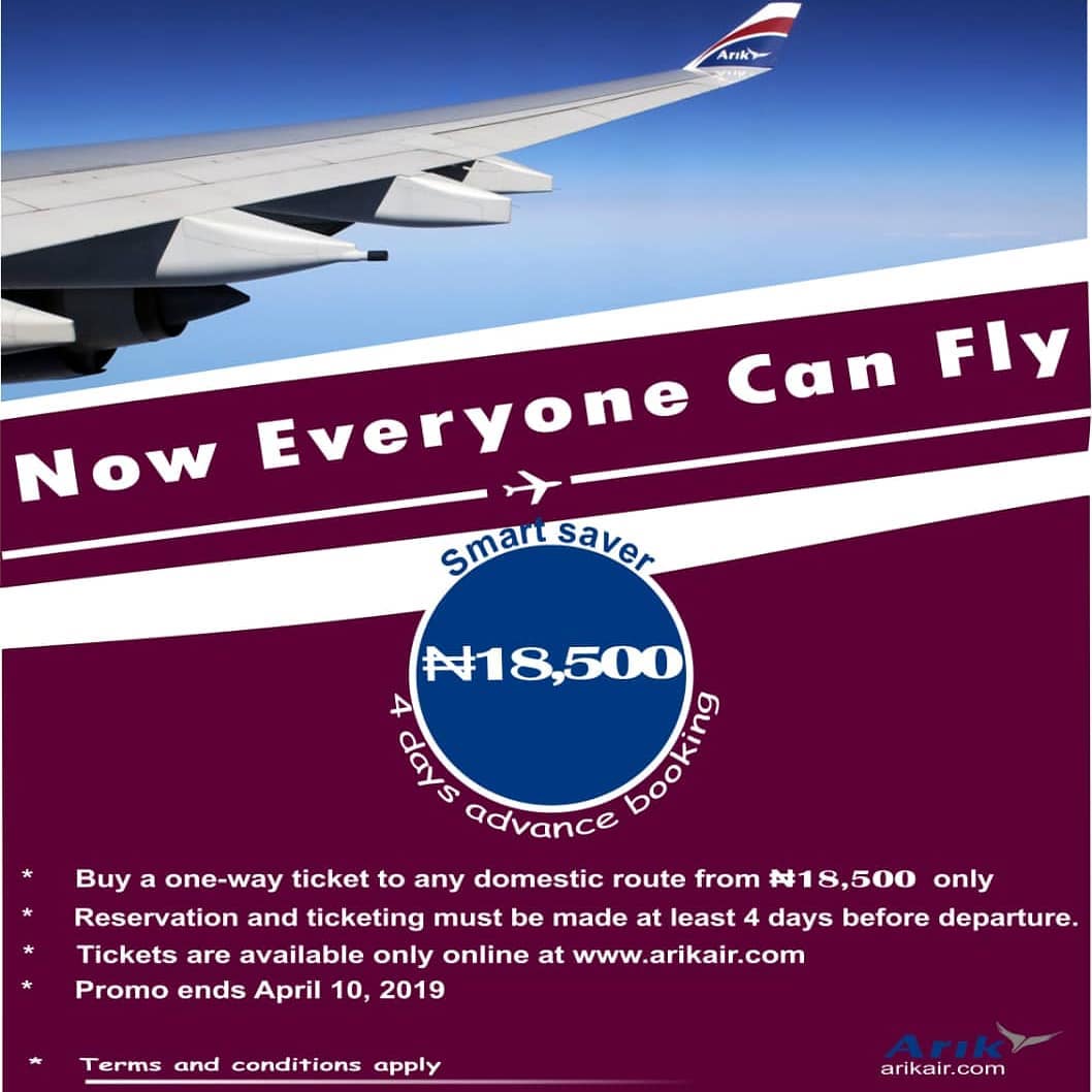 blackfridailyng's tweet image. Have you seen this deal from @ArikAirlineNg?, expires 10th April 2019.
*
*
#thedealzone #aviation #Arikair