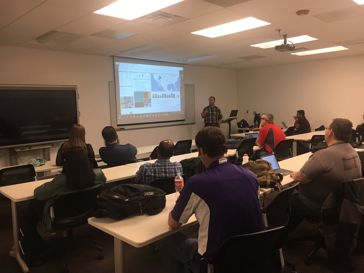 SpringsSQL's tweet image. Our awesome user group regional mentor @tjaybelt teaching DBAs about Power BI. #springssql #sqlsatcos #sqlsat830