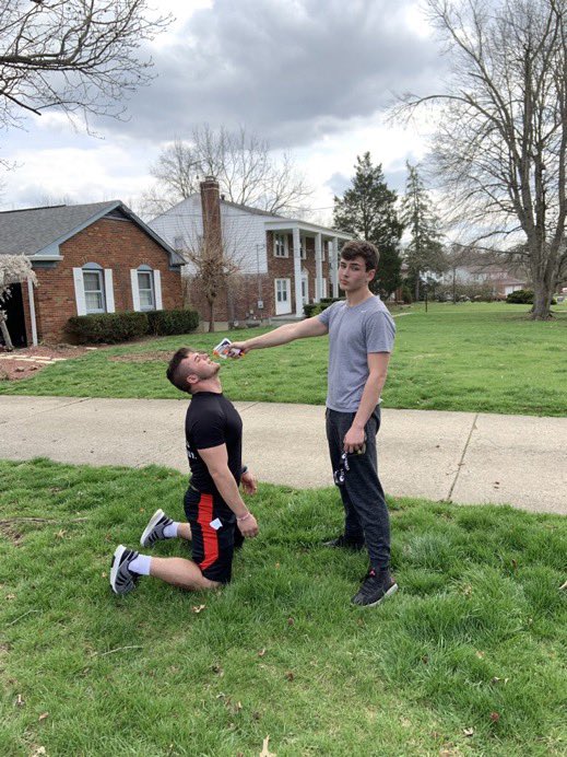 OHHS_nerfwars's tweet photo. Colby Stoy of The White Mambas catches Sebastian Bachler of trigger happy lacking at his own house. Assisted by fellow mamba, Eli Weitzel. https://t.co/RTOu57nco0