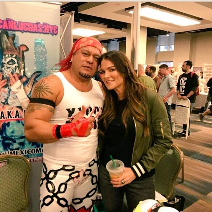 RevolutionInInk's tweet image. Ran into an old friend - because #WrestleMania season is for reunions.