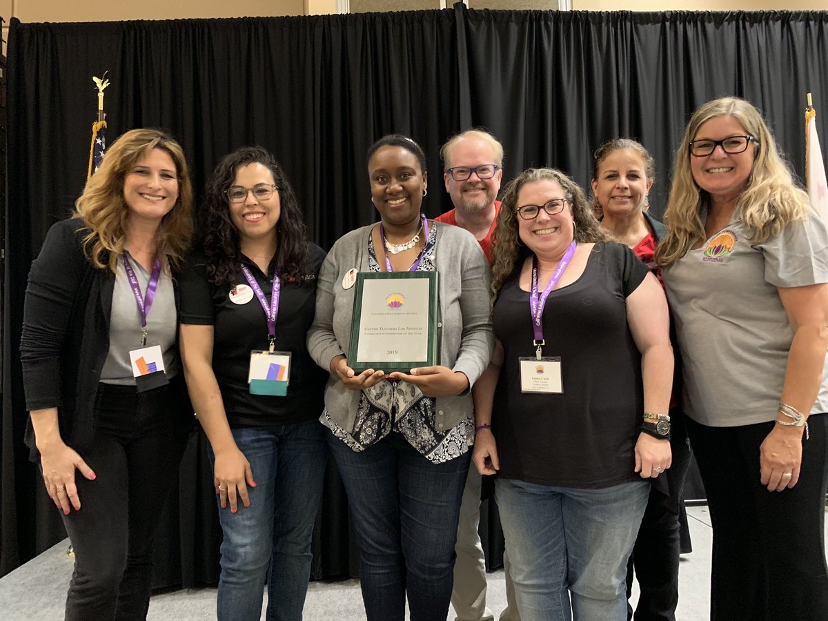 CaledOrg's tweet photo. Community Contributors of the Year: United Teacher Los Angeles! Congratulations! #AwardLuncheon #caled2019 https://t.co/bUj9Ipof9R