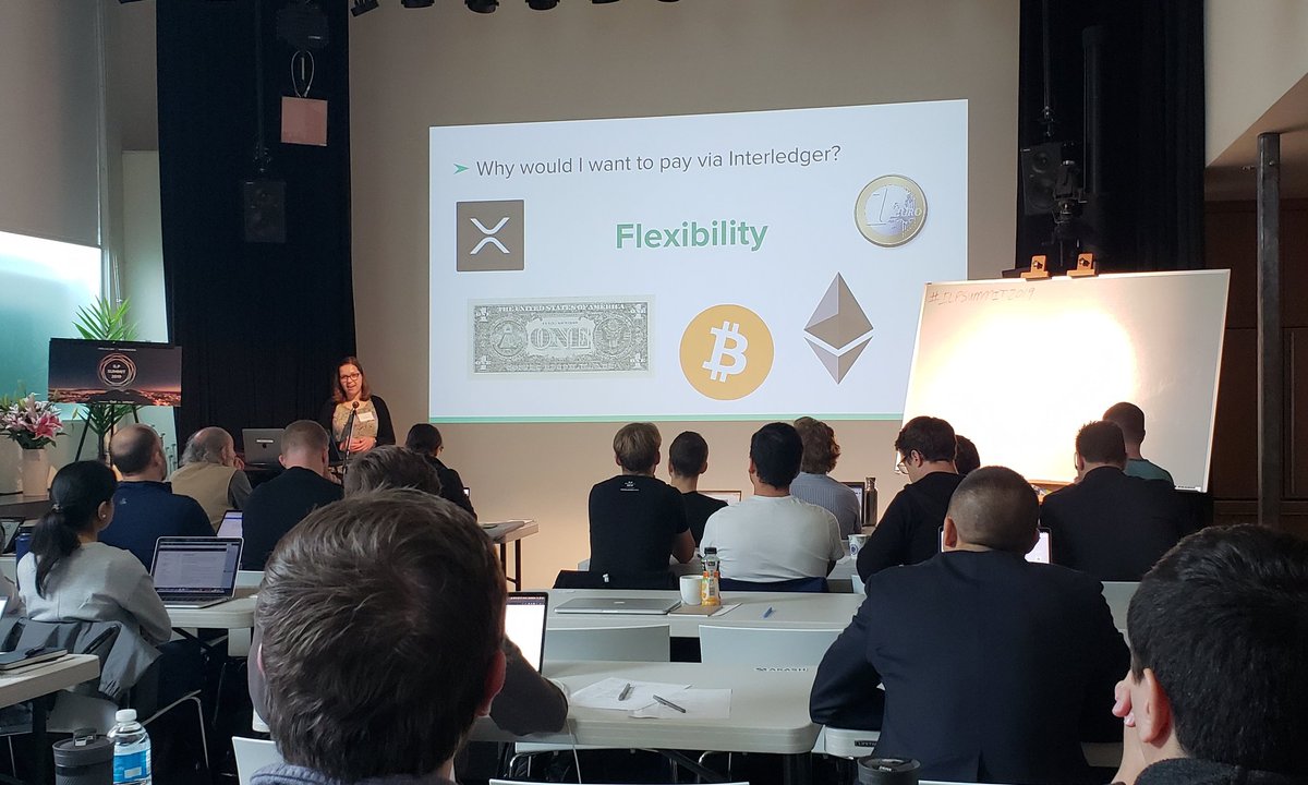 vanessadice's tweet photo. .@sabinebertram_ demo of #pullpayments #spsp @Interledger and presentation of ecommerce payments using InterPay #ILPSummit2019 https://t.co/mMAl2vQZKC