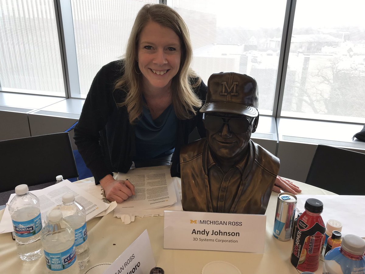 DebHolton's tweet photo. The greatness lives on via #3DPrinting Bo Schembechler - courtesy of @3dsystems and my @MichiganRoss #EMBA24 friend Andy Johnson. #GoBlue #Theteam @UMichFootball @UMich https://t.co/MAKGVBBxFZ