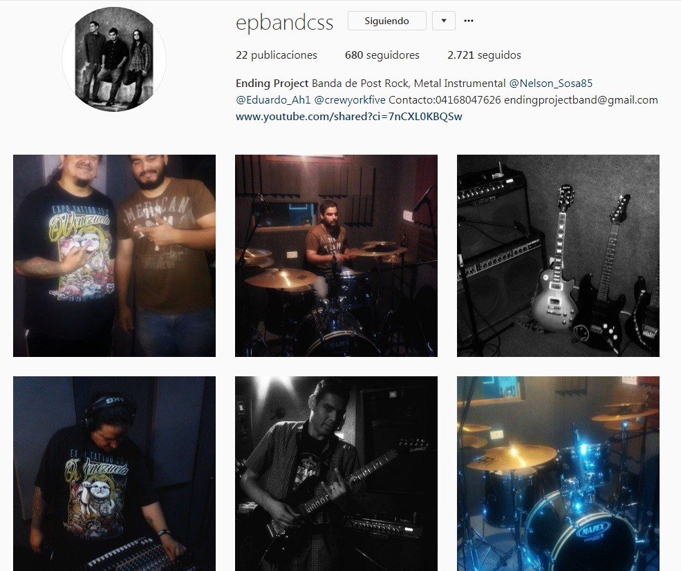 Acá te dejamos nuestra pagina de Instagram Link > tinyurl.com/y95ba82q #EndignProject #PostRock #Metal #Instrumental #Band