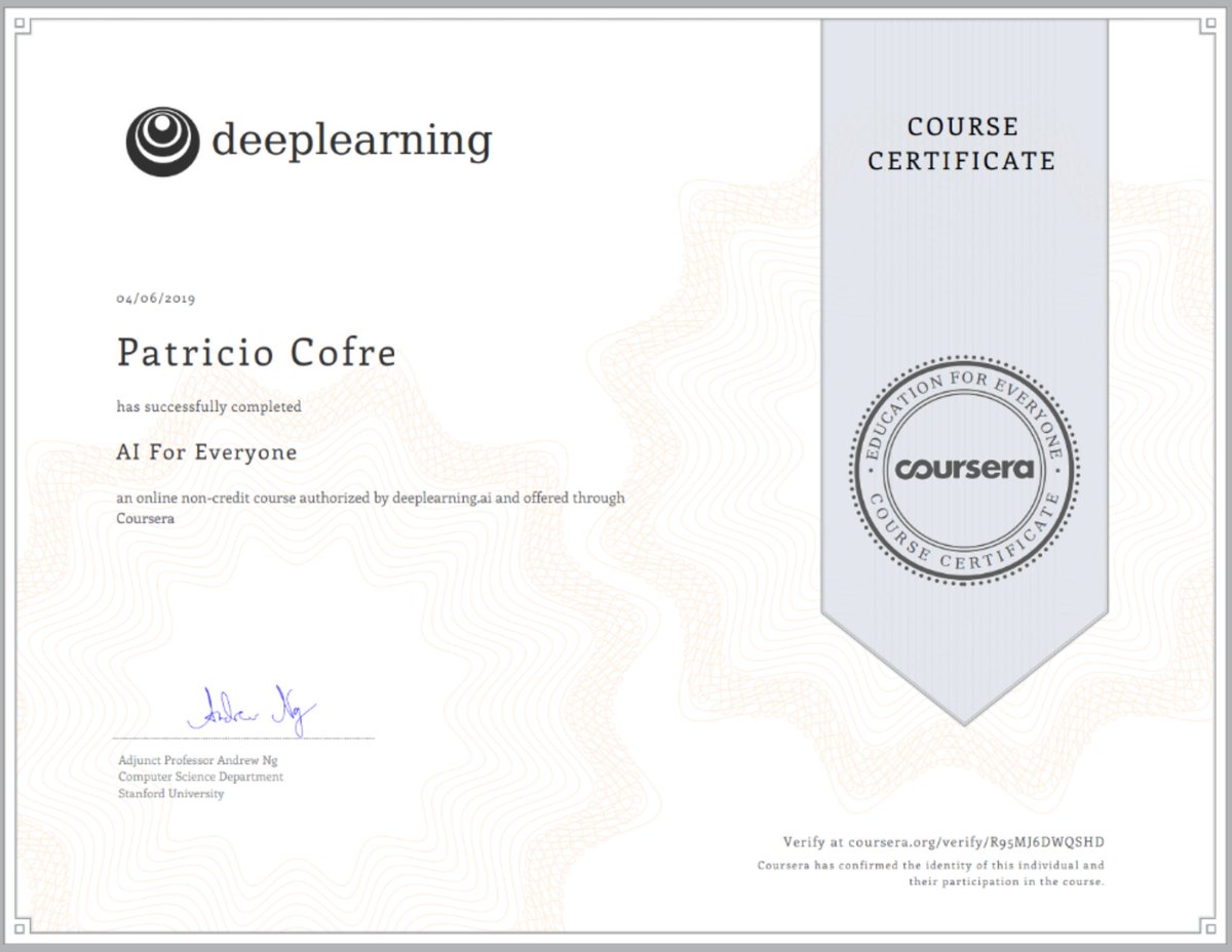 pcofre's tweet image. Listo otro curso + de @deeplearningai_ y @AndrewYNg en @coursera
#LifeLongLearning

coursera.org/account/accomp…
