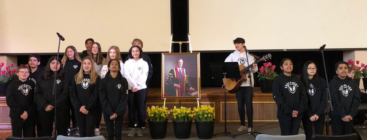Thank you 8B students.  Beautiful song today at the U of G tribute for Dr. Winegard.  ⁦<a href="/ugdsb/">Upper Grand DSB</a>⁩ ⁦<a href="/uofg/">University of Guelph</a>⁩