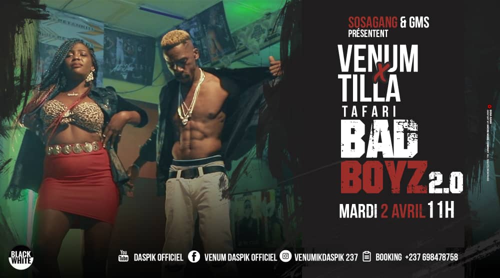 RodrigueDime's tweet photo. Le nouveau clip de @venum237 en feat avec la queen @TillaTafari est en ligne depuis le 02 Avril dernier. 

👉🏽https://t.co/PlZaNafDse

#BadBoyzz 
#CamerDigital https://t.co/lkWjwkthHi