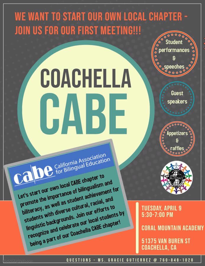 Please join us on April 9th in highlighting the importance of being Bilingual • Biliterate • Bicultural  <a href="/Director_GG/">Gracie Gutierrez</a> <a href="/CVUnified/">Coachella Valley USD</a> <a href="/MultilingualCA/">CA Multilingual Education</a> @DrParedesEdServ <a href="/BrendaGrimoldi/">Brenda Grimoldi</a> <a href="/flackahh/">Dr. MaRi Hernández</a> <a href="/PassionateEDU/">Jennifer Eyre</a> <a href="/CABEBEBILINGUAL/">CABE</a> @MrIzzyO