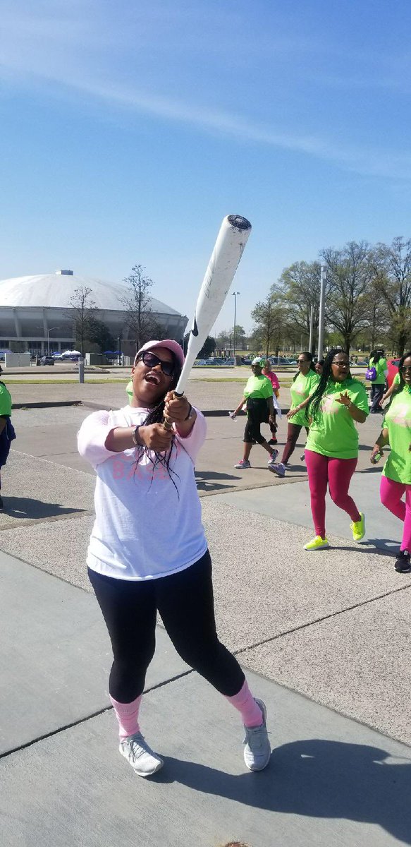 TJayPR's tweet photo. .@SistaStrut Memphis was mad fun! #TeamPinkPower were dressed in baseball uniforms to "Save Second Base"... #SistaStrut https://t.co/BlhaOPLjag