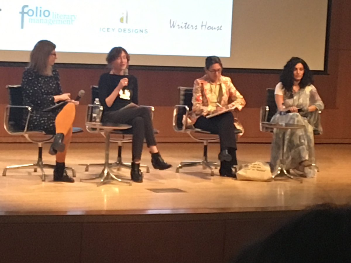 What a panel! <a href="/kwelijournal/">Follow us @kwelijournal.bsky.social</a> <a href="/ABBalzer/">Alessandra Balzer</a> <a href="/GraceKendallLit/">Grace Kendall</a> <a href="/AgentZacker/">Marietta B Zacker</a> <a href="/Tweetpathi/">Namrata Tripathi</a> talking how to make the industry to be more inclusive. #kweli19