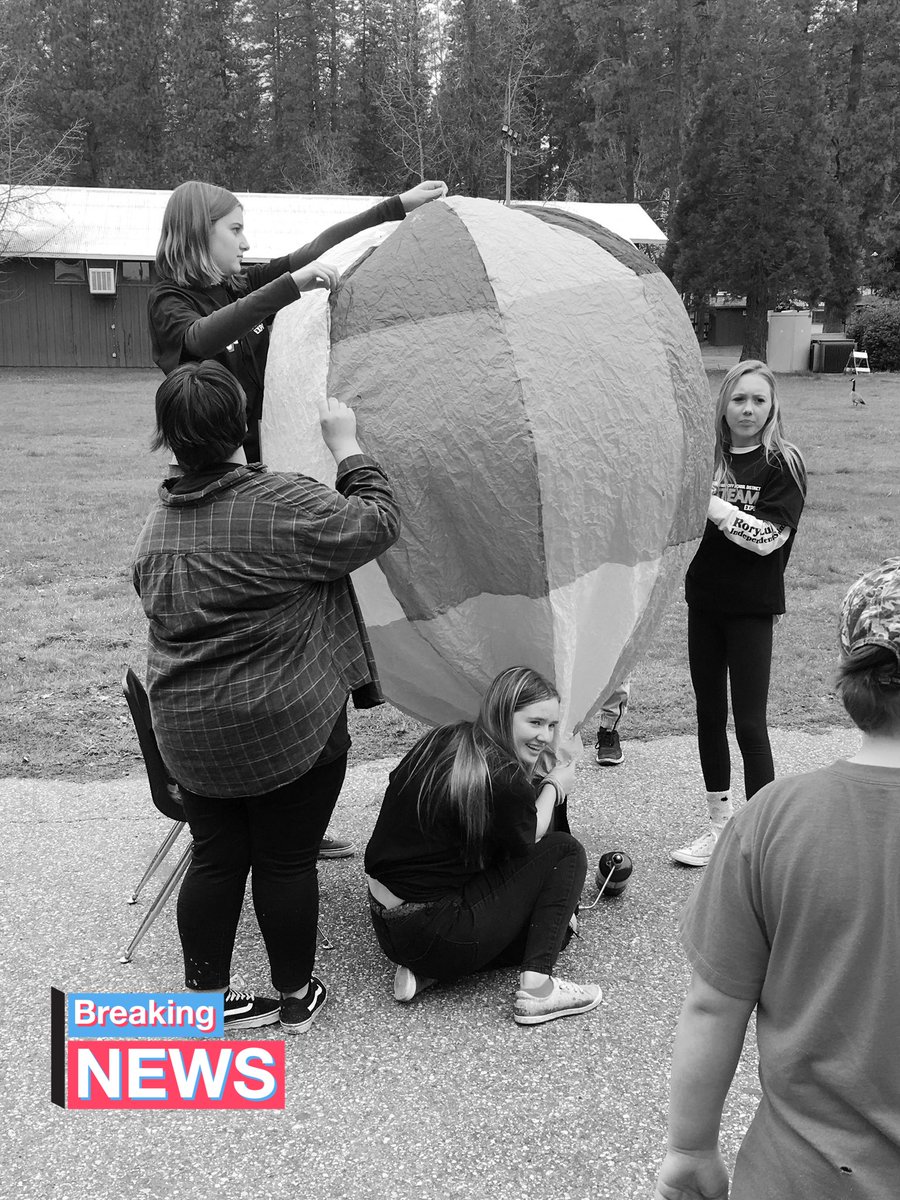 Paper hot air balloon. Prepping for launch. <a href="/nevcoexpo/">Nevada County STEAM Expo</a>