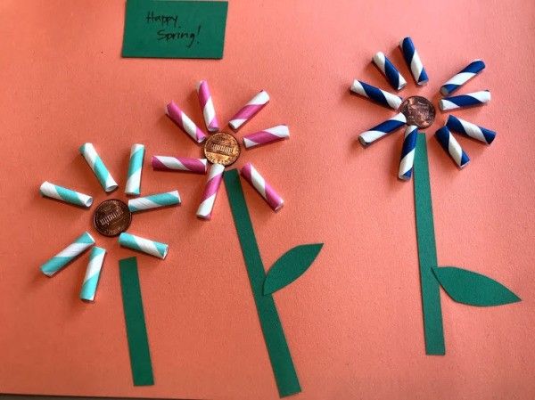 “To celebrate the first day of spring, my daughter assembled this cute flower artwork that is now hanging on our refrigerator.” buff.ly/2FRlDNV #spring #kidscrafts #thriftyfun