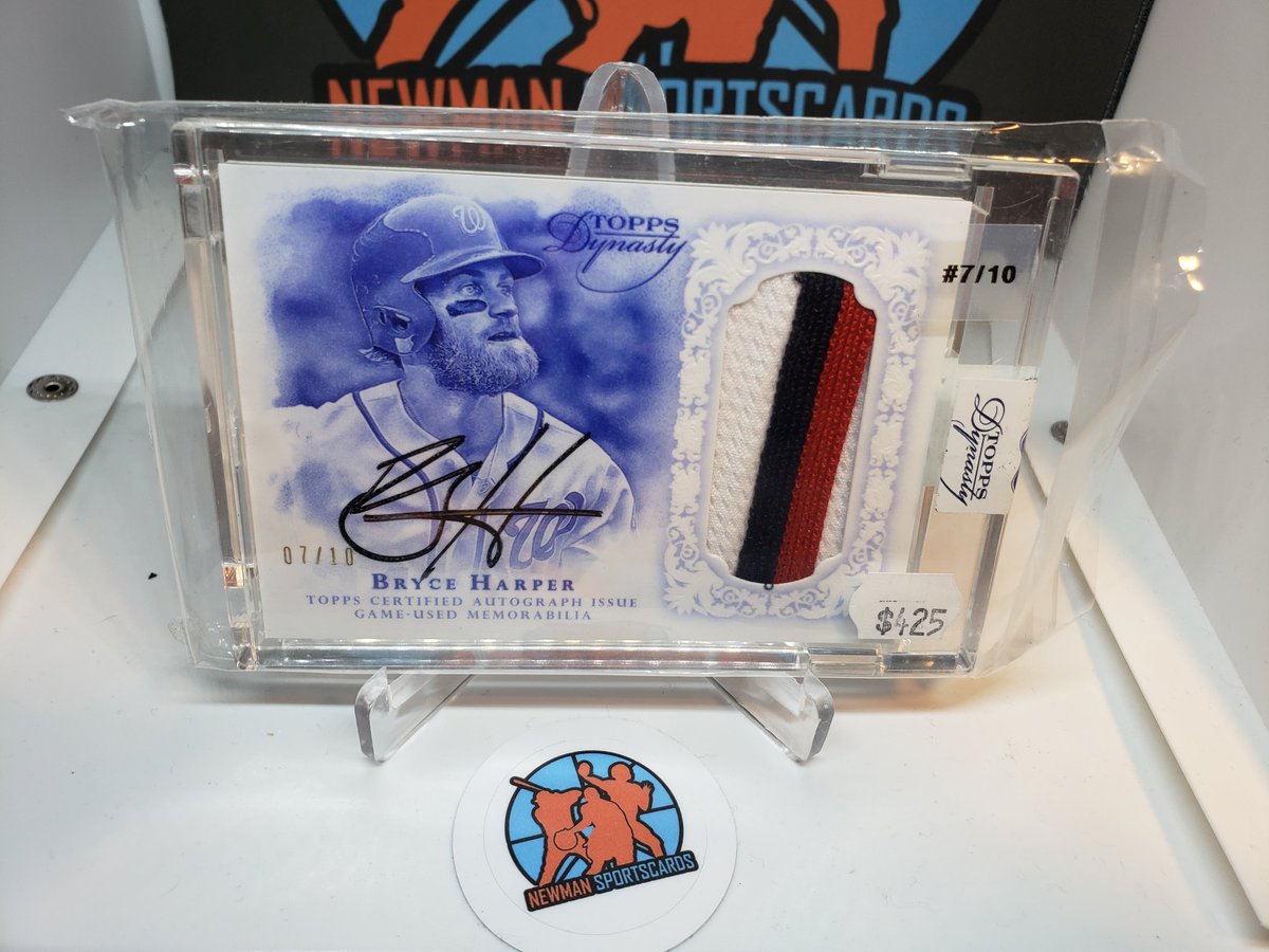 newmsportscards's tweet image. Bryce Harper FS:
Reverence Patch Auto $350
Dynasty $390
Signature Archives 1/1 $375

#bryceharper #patchauto #TheHobby #collect #whodoyoucollect #tradingcards #topps #sickpatch