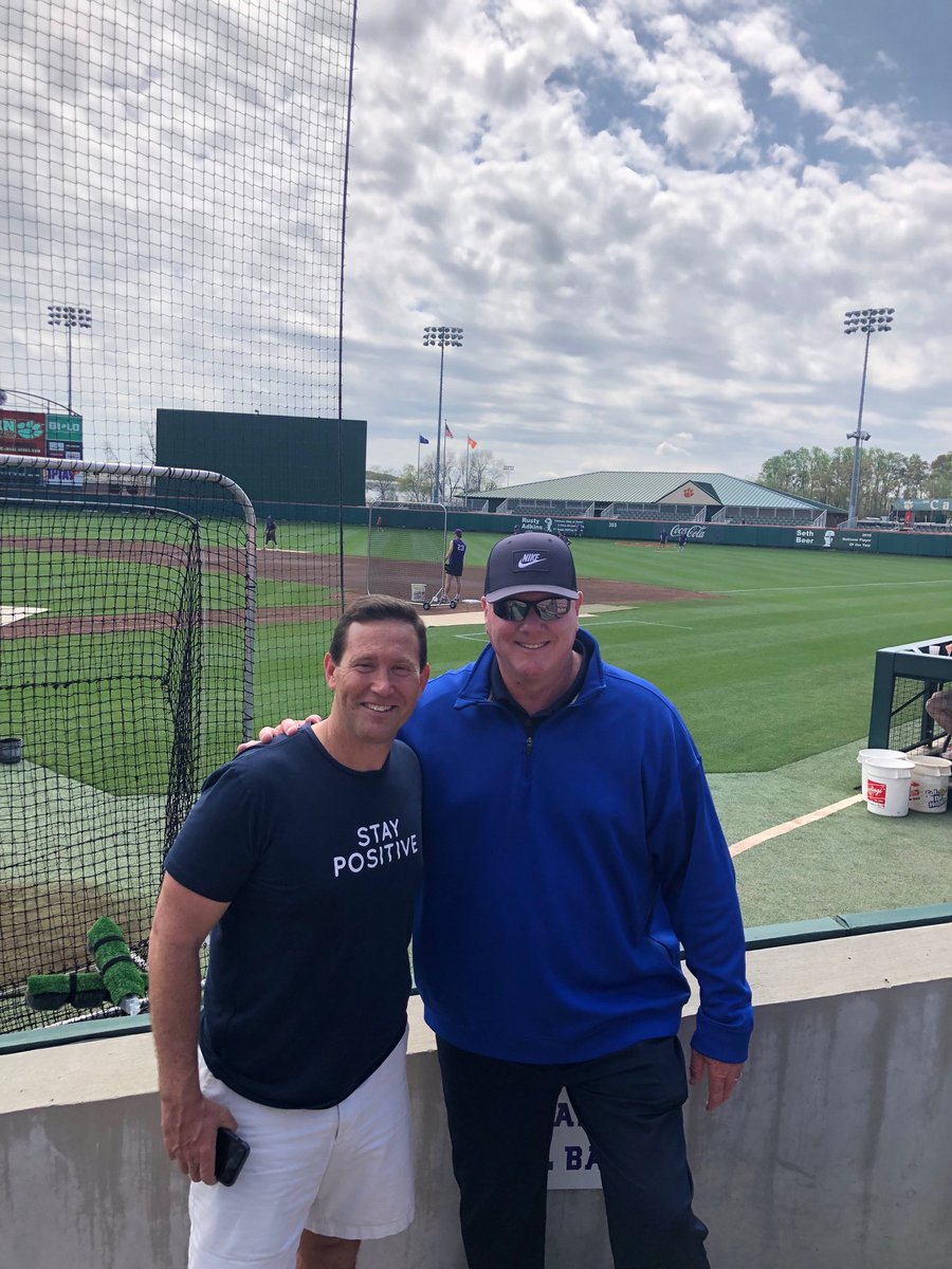 KevinBurrellMLB's tweet photo. So great to see my friend @JonGordon11 at Clemson Univ today. Great writer, and even better person. #energybus #powerofpositiveteam #thehardhat https://t.co/egudpy3zIg