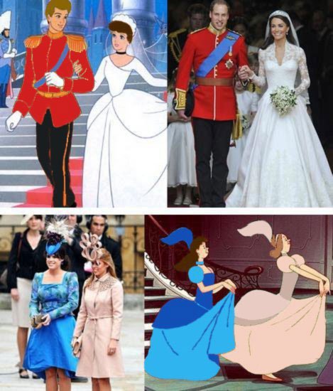 And the dream, for them, is the white Disney princess. Kate easily delivered this ideal in 2011, as was seen with this very popular image that circulated all over the internet after William and Kate's marriage....