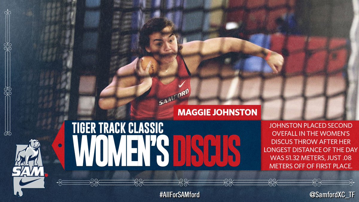 SamfordXC_TF's tweet photo. Another stellar performance by Johnston in discus! She turns in a close 🥈performance!

#AllForSAMford🐶🐾 https://t.co/MexwYcGjp0
