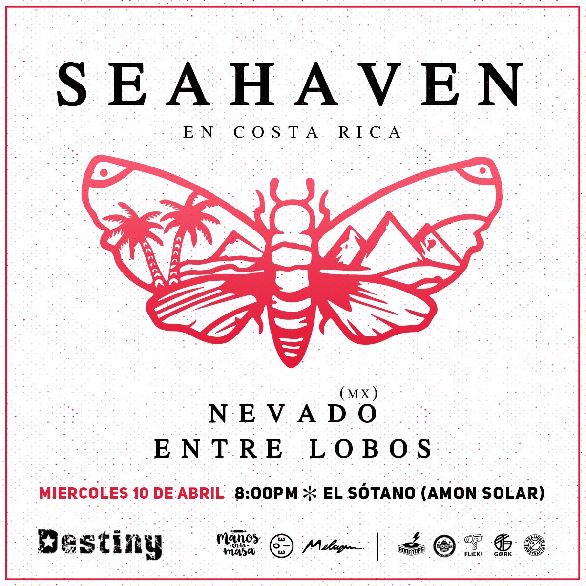 Costa Rica 🇨🇷 nos vemos este 10 de Abril con <a href="/seahaventweets/">seahaven</a> y @entrelobos