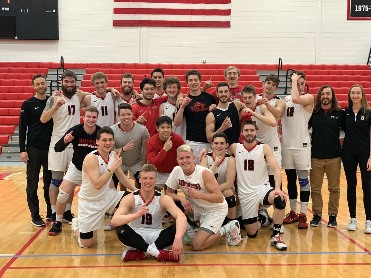 BenUEagles's tweet photo. You are looking at the 2019 @NACC_sports regular season champions! Congrats to @BenUMensVB! #Back2Back #HailBenU https://t.co/DxycBrCmjm
