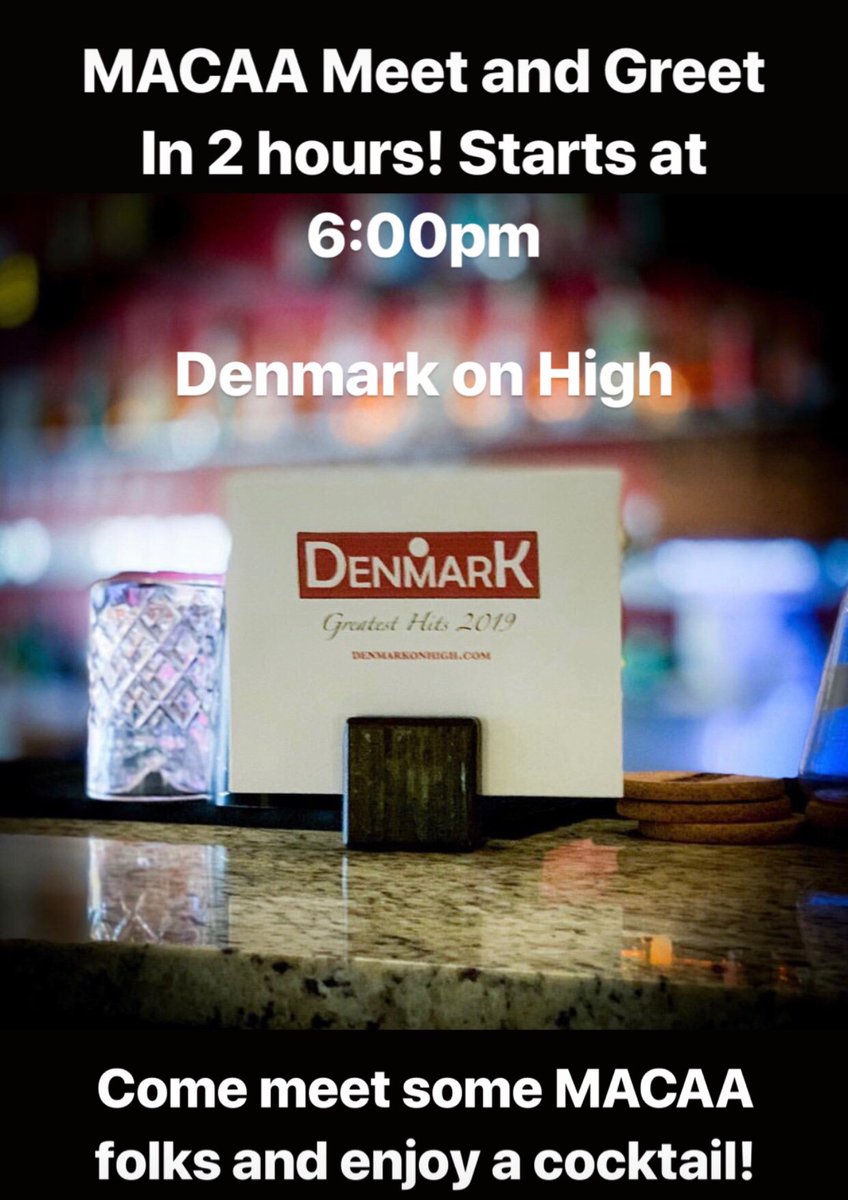 MACAA_ART's tweet image. Meet and Greet starts in 2 hours! Come hang out with some MACAA folks and enjoy a cocktail!