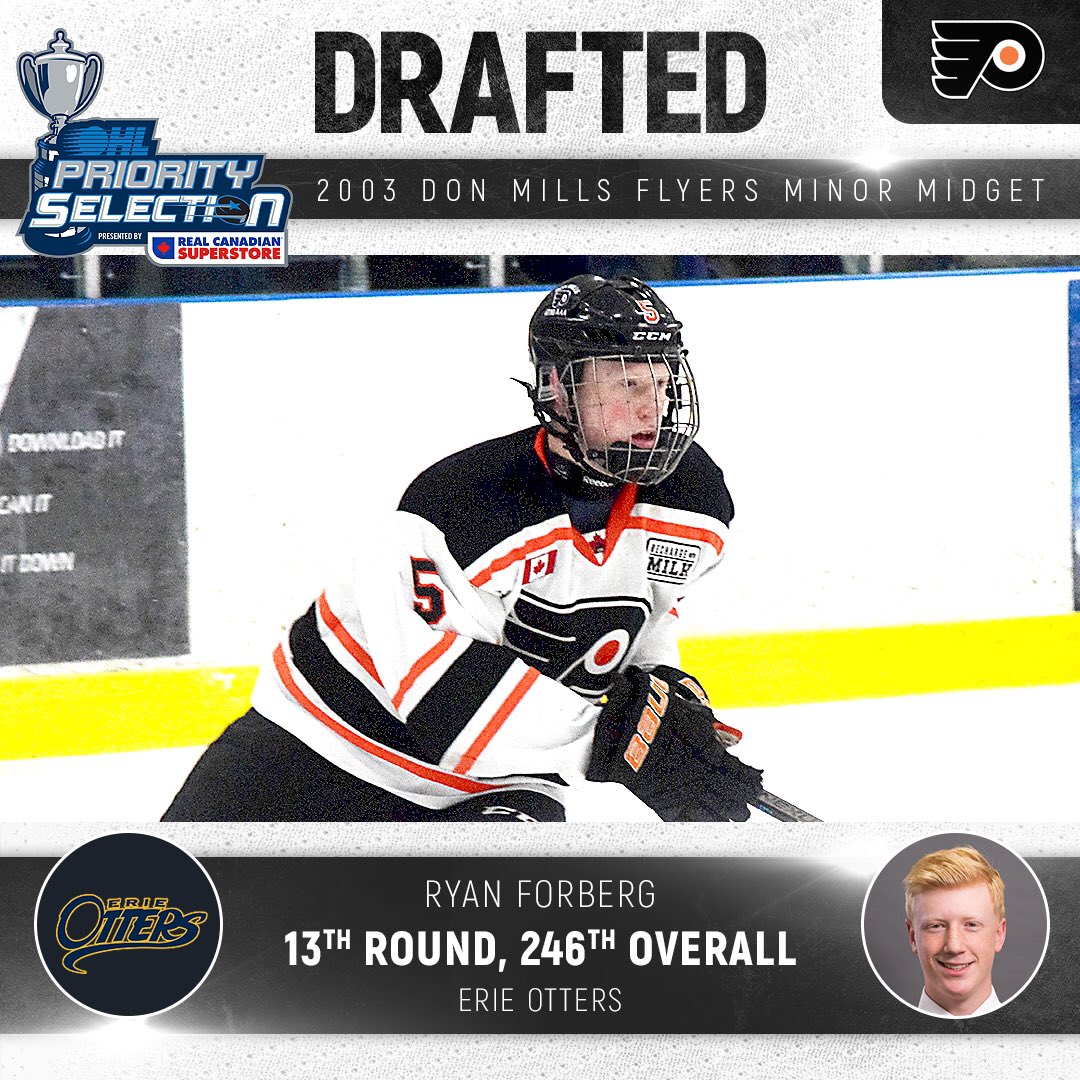 Don Mills Flyers '03 (@03dmf) on Twitter photo In the 13th round with the 246th pick the <a href="/ErieOtters/">Erie Otters 🦦</a> have selected #5 Ryan Forberg #OHLDraft In the 13th round with the 246th pick the <a href="/ErieOtters/">Erie Otters 🦦</a> have selected #5 Ryan Forberg #OHLDraft