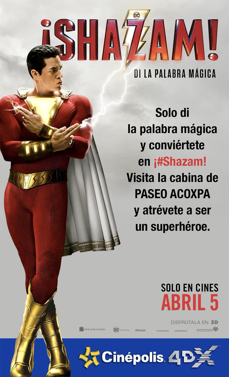 Tú puedes ser #Shazam! 🤩 Este fin de semana visita la cabina de fotos que  estará en #PaseoAcoxpa y tómate la foto. ¡Va a estar súper! 🥳🍿, image size:730x1200