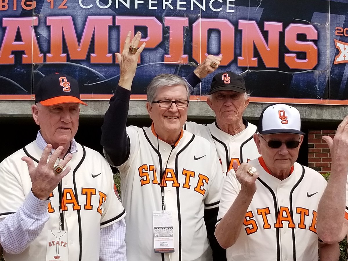 KPRC2RandyMc's tweet photo. in Stillwater, OK where @OSUBaseball @OSUAthletics is celebrating 60th anniversary of my Dad's National Champion in baseball. https://t.co/1ORxraPLu2