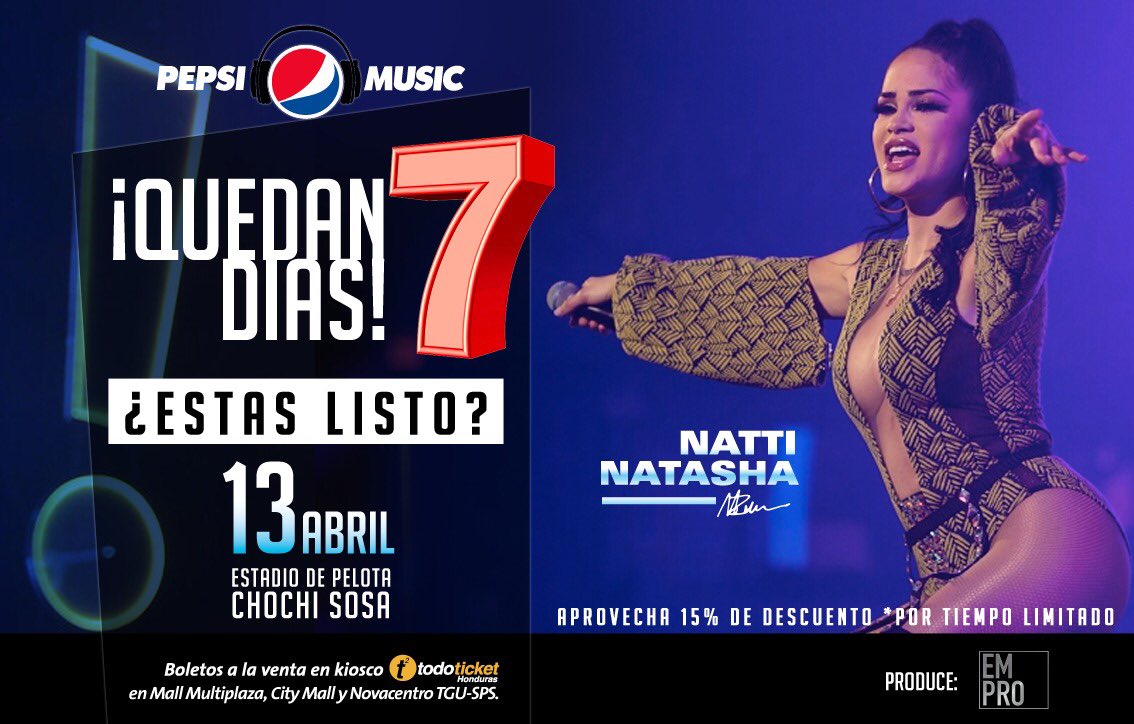 emprohn's tweet photo. ¡COMIENZA EL CONTEO REGRESIVO! 😟🎫😎⚡️
Si aún no tenes tus boletos, aprovecha HOY Y MAÑANA los últimos días del 15% de descuento.
Kioscos Todoticket TGU y SPS. 
-Mall Multiplaza  
-City Mall
-Novacentro
#giraregrescante2019 #EMPRO
https://t.co/8Almibmr0F https://t.co/tWtWtC79wx