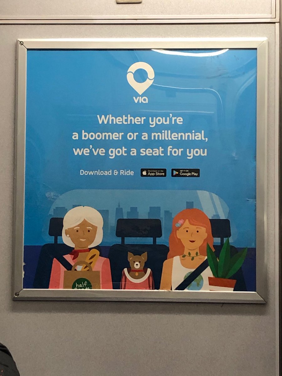 thousandfabrics's tweet photo. Hey ⁦@ridewithvia⁩ so Gen-X’ers aren’t welcome? #invisiblegeneration https://t.co/MTmY42oNOG