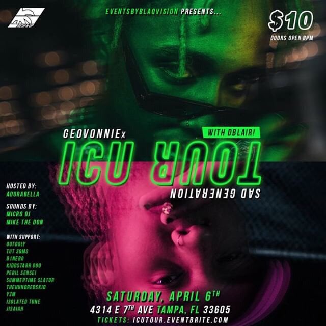 IsolatedTune's tweet photo. First show of 2019! Pull up to Ybor TN for a surprise 😈 #ICUTOUR https://t.co/Na8aqU0MWc