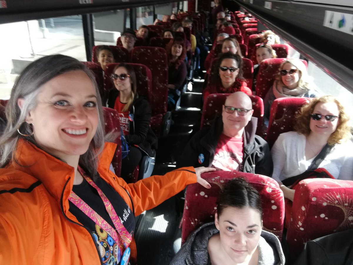jennkfrench's tweet photo. Almost at the #NoCutsToEducation rally at Queen's Park! 25 buses from Durham! #Bus304 is coming to join Ontarians who believe students deserve a strong education! #OntEd #onpoli #CutsHurtKids https://t.co/7DceUivT5Q