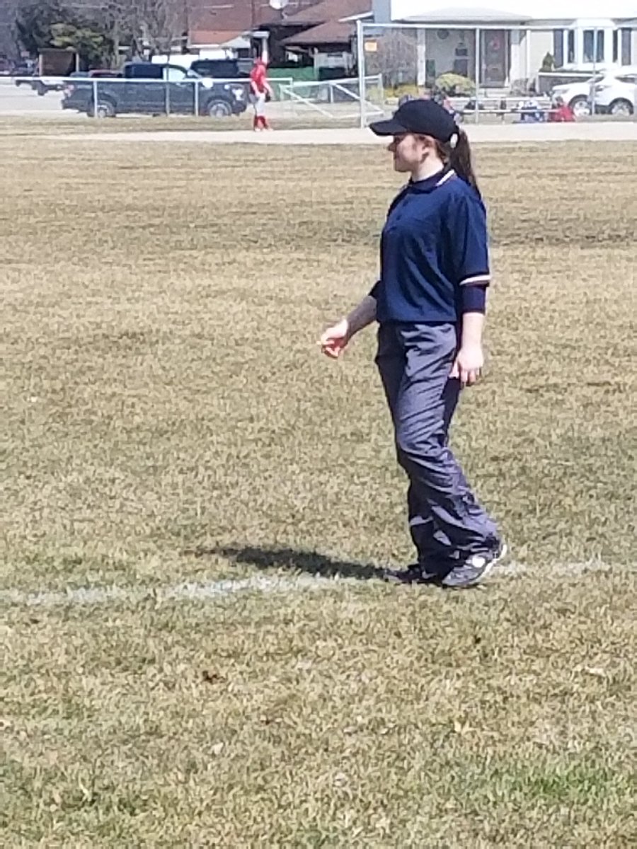Good day to give back. Junior Mackenzie Schick umpiring CYO games today.