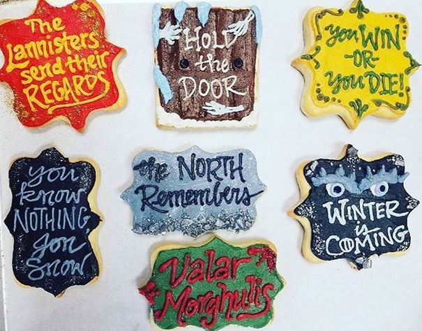 Valar dohaeris! Check out these awesome new #gameofthrones #cookies that our amazing decorators just put out today. They price for $4 a piece, and can be ordered for all your #GOT watch parties! #thronesyall