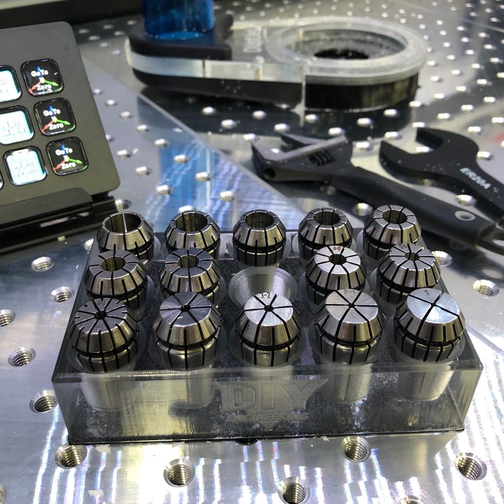 DIY_Engineering's tweet photo. Milled the obligatory #er20 #collet #holder from #acrylic to test the new #spindle setup. F&S 15000rpm, 6mm doc, 1200mm/m using #oflute #endmill #instamachinist #instamaker #diy #cnc https://t.co/9dbkdMJ5gV