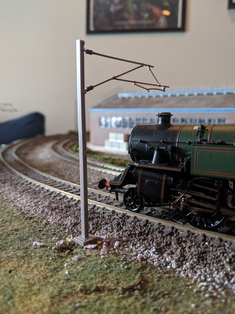 Giffield's tweet image. In the process of adding catenary to the mainline