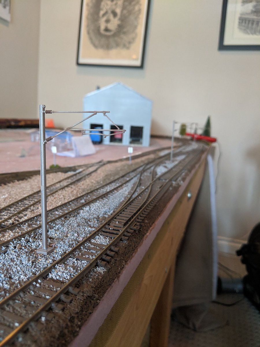 Giffield's tweet image. In the process of adding catenary to the mainline