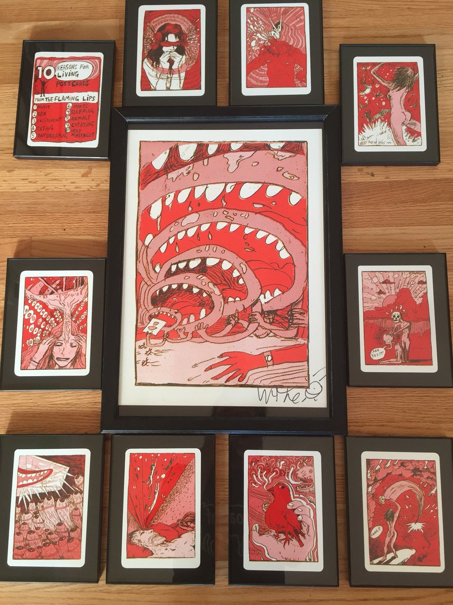 misterbryanbaum's tweet photo. THANKS @waynecoyne and @theflaminglips finally found some time to frame up these gems.  #10reasonsforlivingfromtheflaminglips https://t.co/HlUFdavxD9