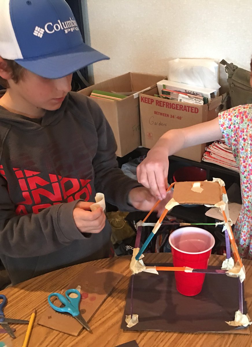 StemAndRoots's tweet photo. The functioning mini-greenhouses are beginning to take structure. #ProjectBasedLearning #GardenInvestigation #EngineerProcess https://t.co/zY2orHnZ3b