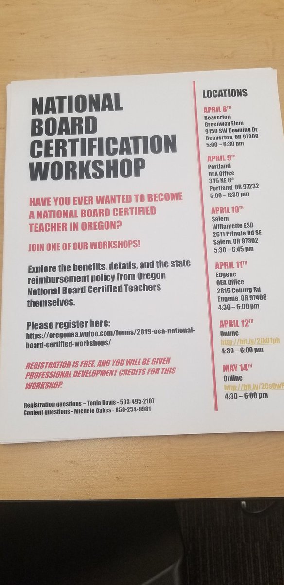 hlogananderson's tweet photo. Great session sharing about the impact of National Board Certification at ECET2 Oregon. Want to learn more? Join us next week. #ecet2 #ecet2oregon #ECET2OR #NBCTStrong @NBPTS @oregoneducation https://t.co/W4xhANgnoy