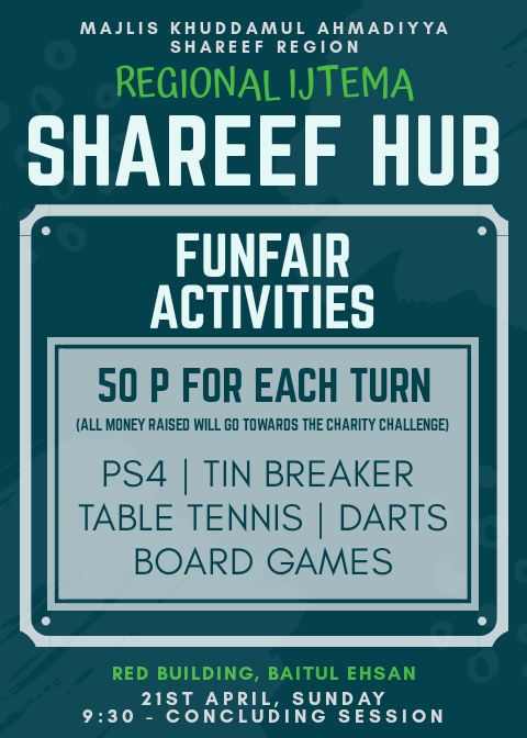 AMYA_Shareef's tweet photo. Check out #ShareefHub at #ShareefRegion Regional Ijtema on the 21st of April, Sunday.

#IjtemaUK2019 https://t.co/LlyQUXQHRZ