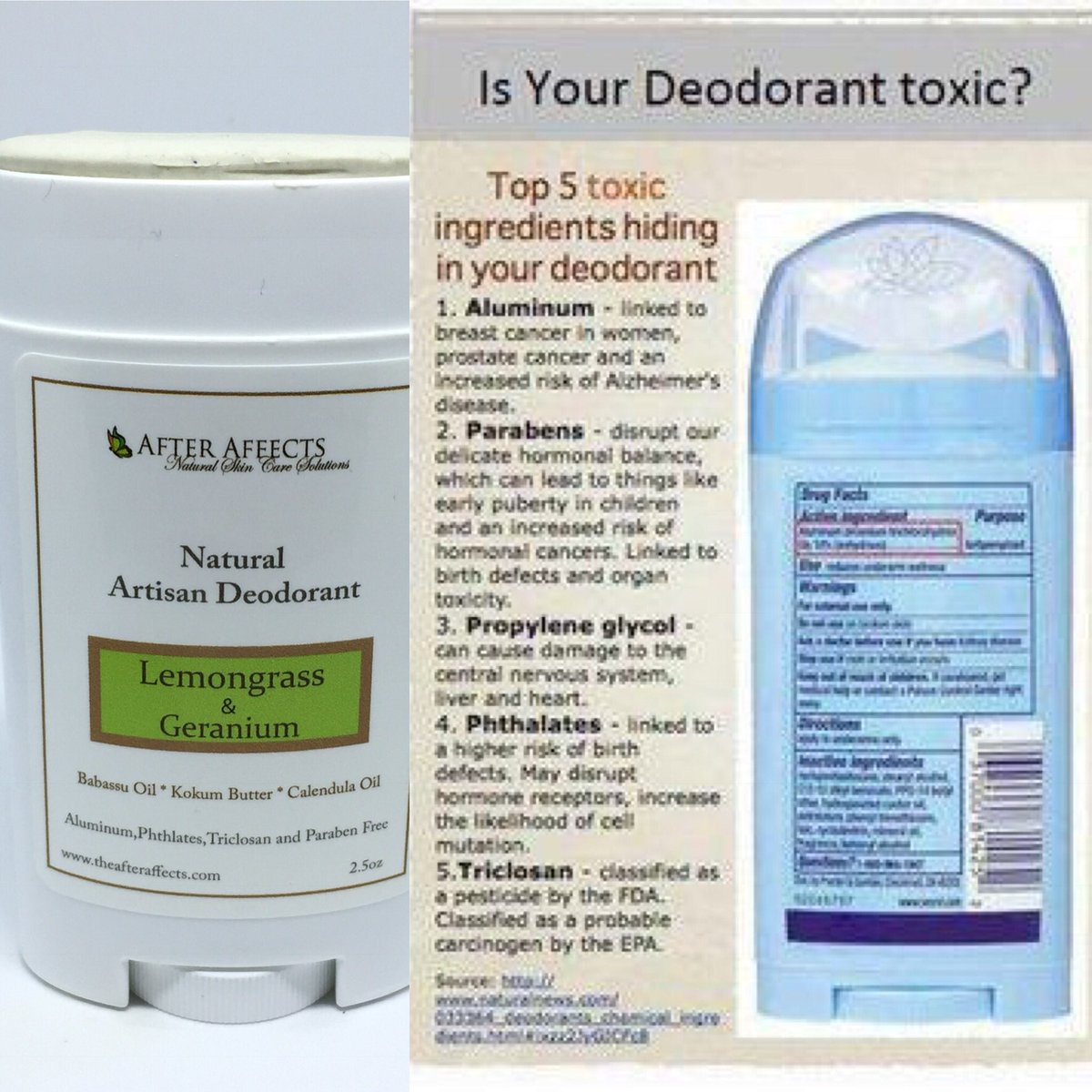 theafteraffects's tweet image. Our deodorant fights odor all day. #noparabens #noaluminum #notoxins #naturaldeodorant #applyonceaday #artisan #theafteraffects #naturalskincare #savethepits