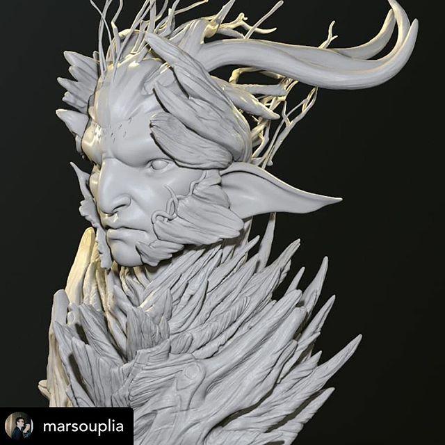 SandvossCo's tweet photo. | Check out @marsouplia! He’s pretty fucking good at the 3D! | Chipping away at this guy in between freelance. Scultping the wood pieces is super relaxing late at night. Thanks for checking it out 😊
 #zbrush #3D #pixologic #sculpting #marmosettoolbag #Toolbag #characterdesig… https://t.co/u6VJ5ISlEz