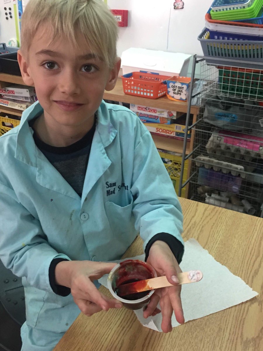 MrsNancyCole's tweet photo. Solids, liquids and gases naturally lend itself to a study of Grossology! Here’s 2Co’s The Lab making fake blood and poop. You can guess the bodily gases we discussed. @ralph_mccall #steam @rvsed #TheLab https://t.co/H7qFh1VNB8