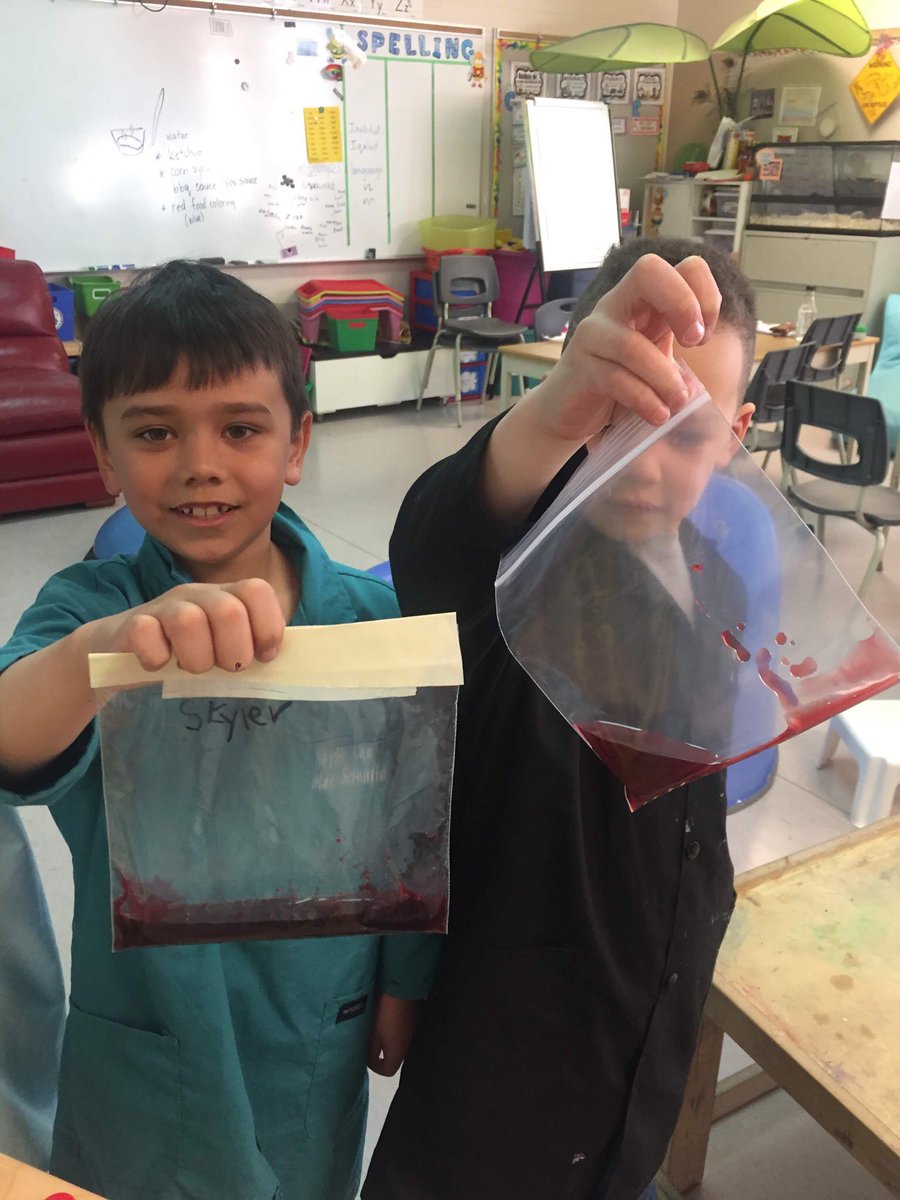 MrsNancyCole's tweet photo. Solids, liquids and gases naturally lend itself to a study of Grossology! Here’s 2Co’s The Lab making fake blood and poop. You can guess the bodily gases we discussed. @ralph_mccall #steam @rvsed #TheLab https://t.co/H7qFh1VNB8