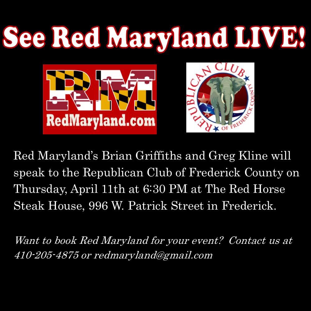 RCFCMD's tweet photo. Come join us this Thursday night at the Red Horse Steakhouse as we welcome @RedMaryland  to our monthly meeting.  #redmaryland #fredcogop #mdgop #frederickmd https://t.co/SxFANIDrPT