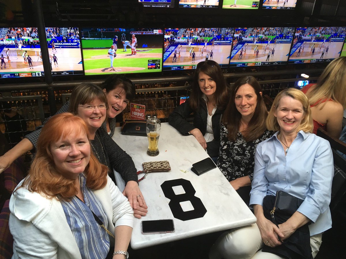 MarloBerliner's tweet photo. The Moms of Phi Sigma Kappa at PSU hanging at Champs. Yes, the Jonas Brothers were right here last night. We can still feel their vibe.#BarstoolBestBar #barstoolbrackets https://t.co/TdafYDdH5I