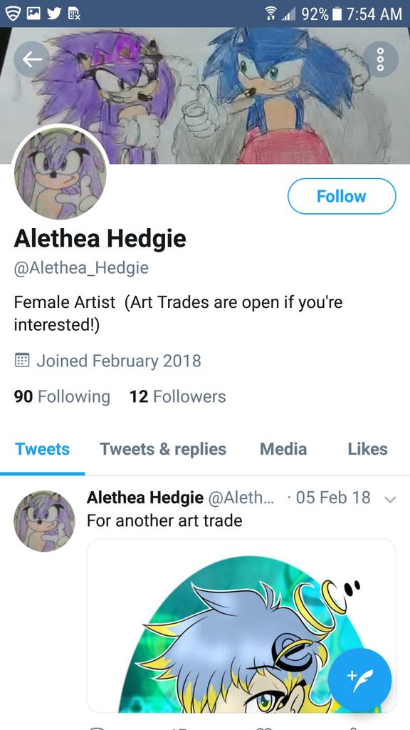 JohnnyGat07's tweet photo. Is anyone familiar with this account i found it on Twitter media and the user is using @CoolestHedgehog's artwork and HER character but the user change it from brown to purple that's art stealing and character stealing any fans or other supporters find and report this acc at once https://t.co/8xPavncw03