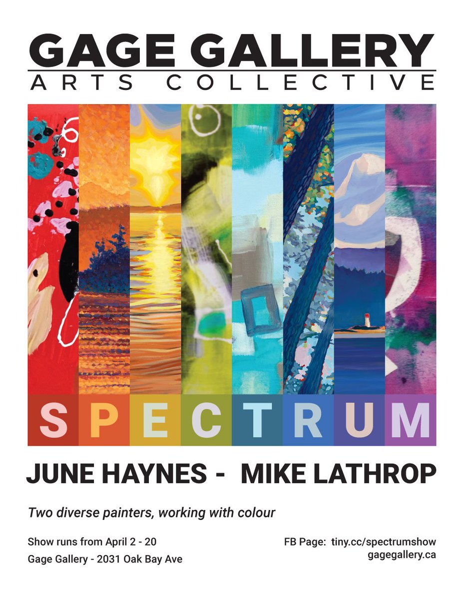 SPECTRUM: JUNE HAYNES, MIKE LATHROP - <a href="/GageArtists/">Gage Gallery</a>  -Full listing here: artsvictoria.ca/show/485233/vi… #ArtsVictoria
.
#LiveVictoria #yyjartist #yyjart #yyj #yyjevents #vancouverisland #artshow #abstractart