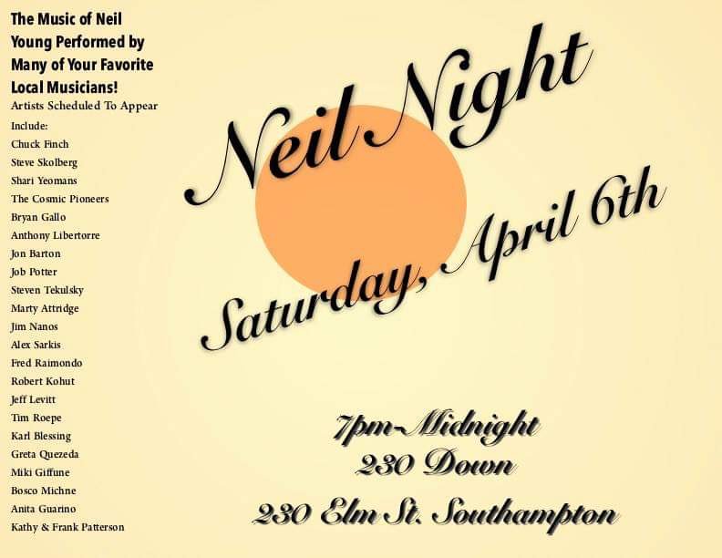 Performing as part of Neil Night at <a href="/230Down/">230 Down</a> in Southampton #LongIsland with a while one bunch of L.I. based #SingerSongwriter folks playing the songs of #NeilYoung