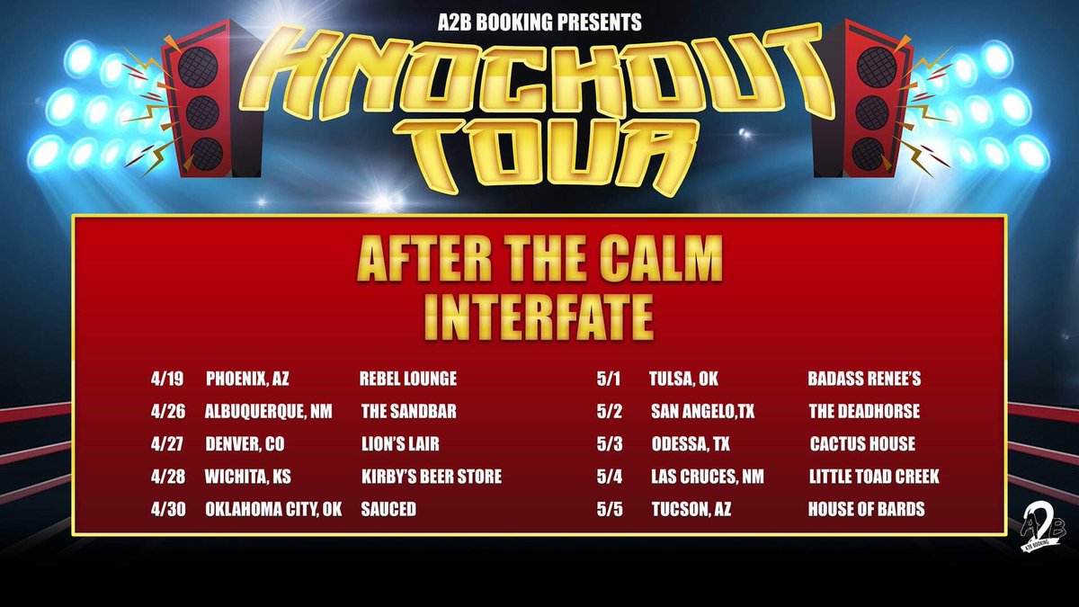 Interfate's tweet photo. We will be hitting the road in just a couple of weeks with @AfterTheCalm. Will we be hitting any of your cities ? #knockoutour #ontheroadagain #tourlife https://t.co/1xvs7JfN9s