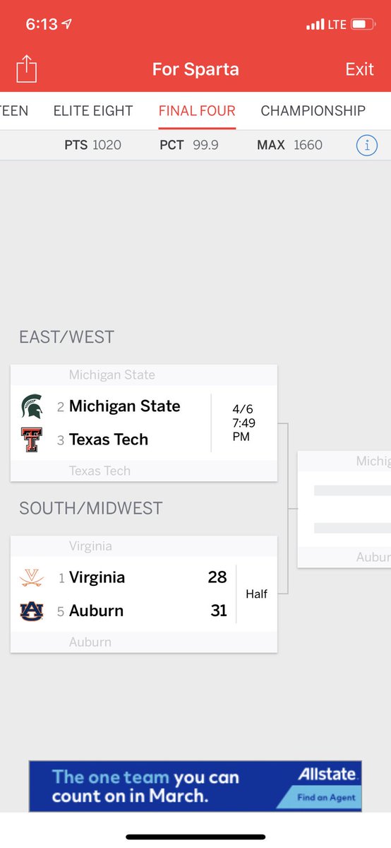 Is it too late to put money on this bracket? Lemme know